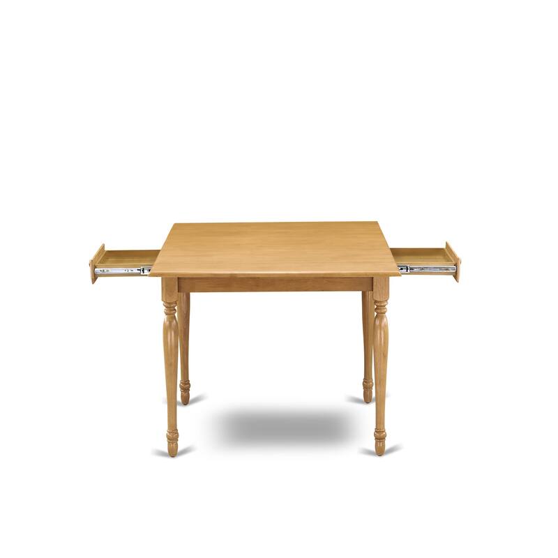 East West Furniture Dining Room Table Set Includes a Rectangle Kitchen Table with Dropleaf and Dining Chairs (Pieces Options)