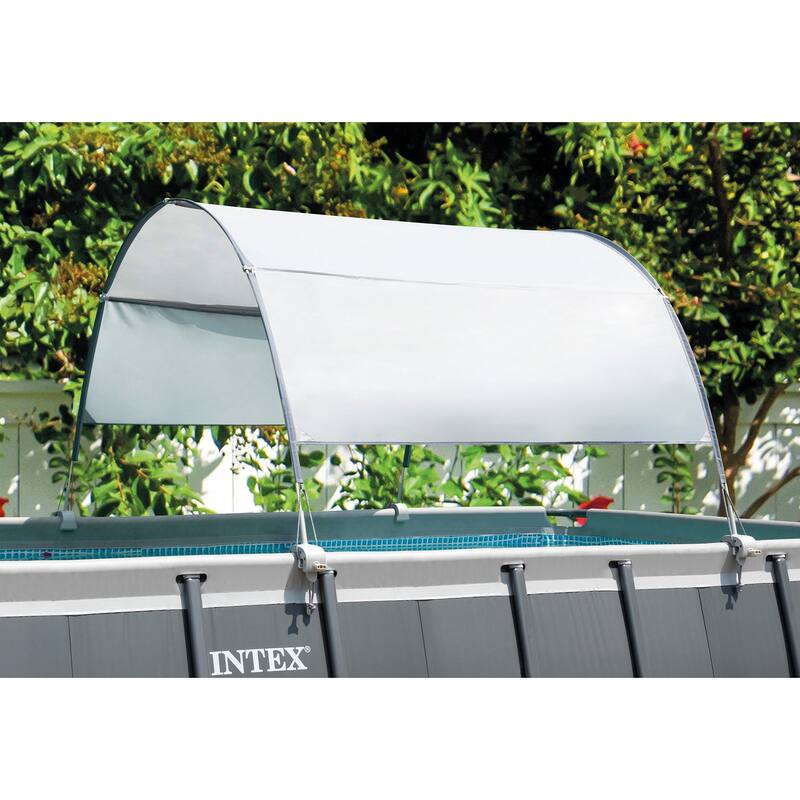 Intex 12ft x 30in Prism Metal Frame Above Ground Round Swimming Pool & Canopy - 50