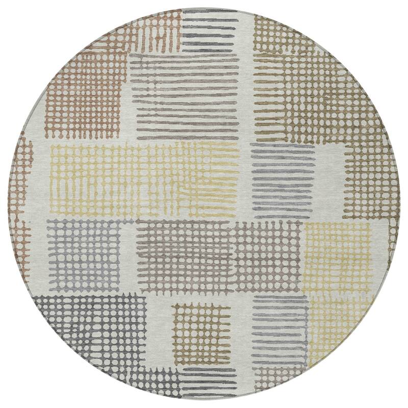 HomeRoots Geometric Transitional Rectangle Outdoor Rug