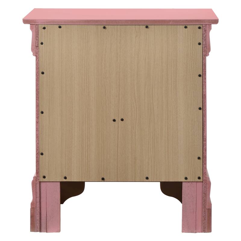 Traditional 22-in Metal Hand Holder 2-Drawer Wood Nightstand