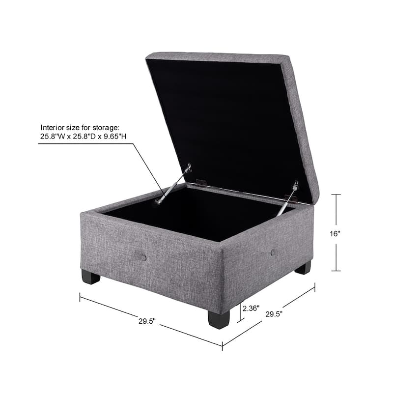 Madison Park Lucas Soft Close Storage Ottoman