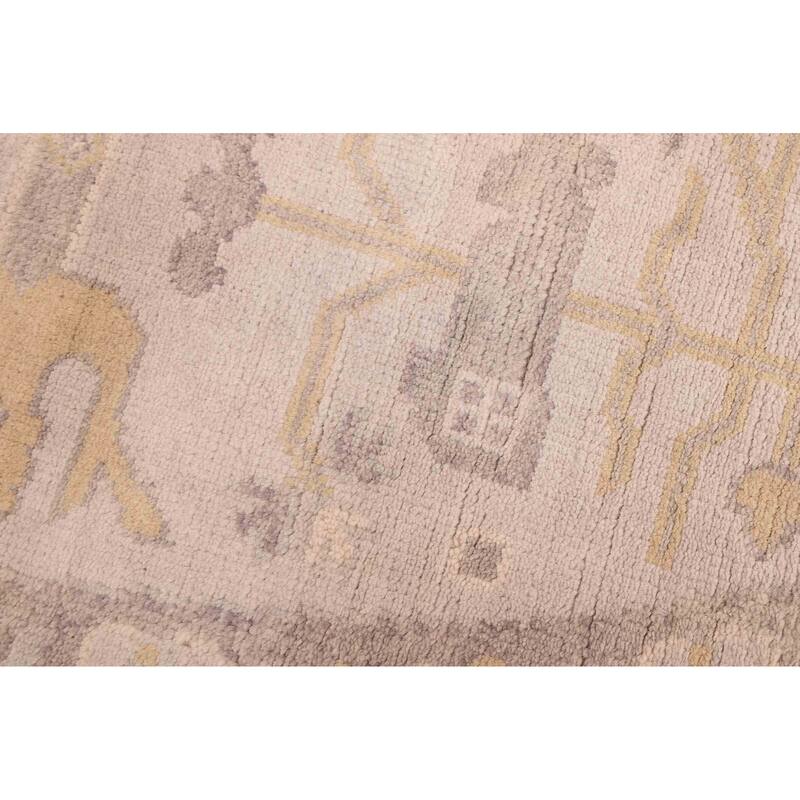 ECARPETGALLERY Hand-knotted Royal Oushak Light Grey Wool Rug - 9'1 x 8'9