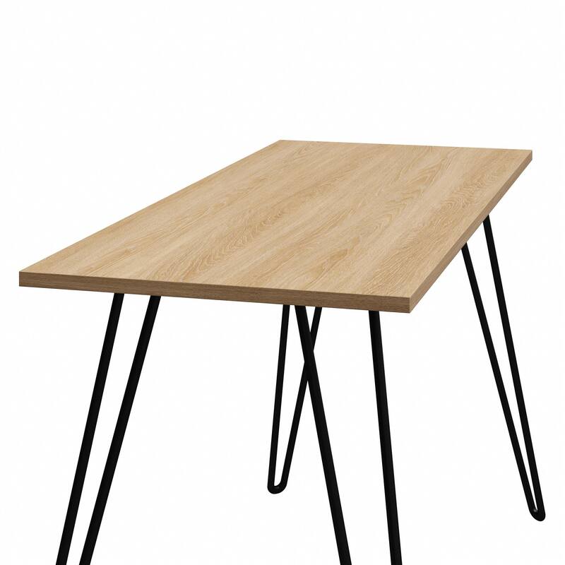 Writing Desk with Hairpin Legs Engineered Wood Top Minimalist Industrial Design