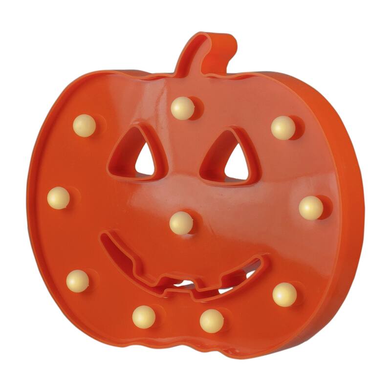 LED Lighted Jack-O-Lantern Halloween Marquee Sign - 8.5" - White Lights