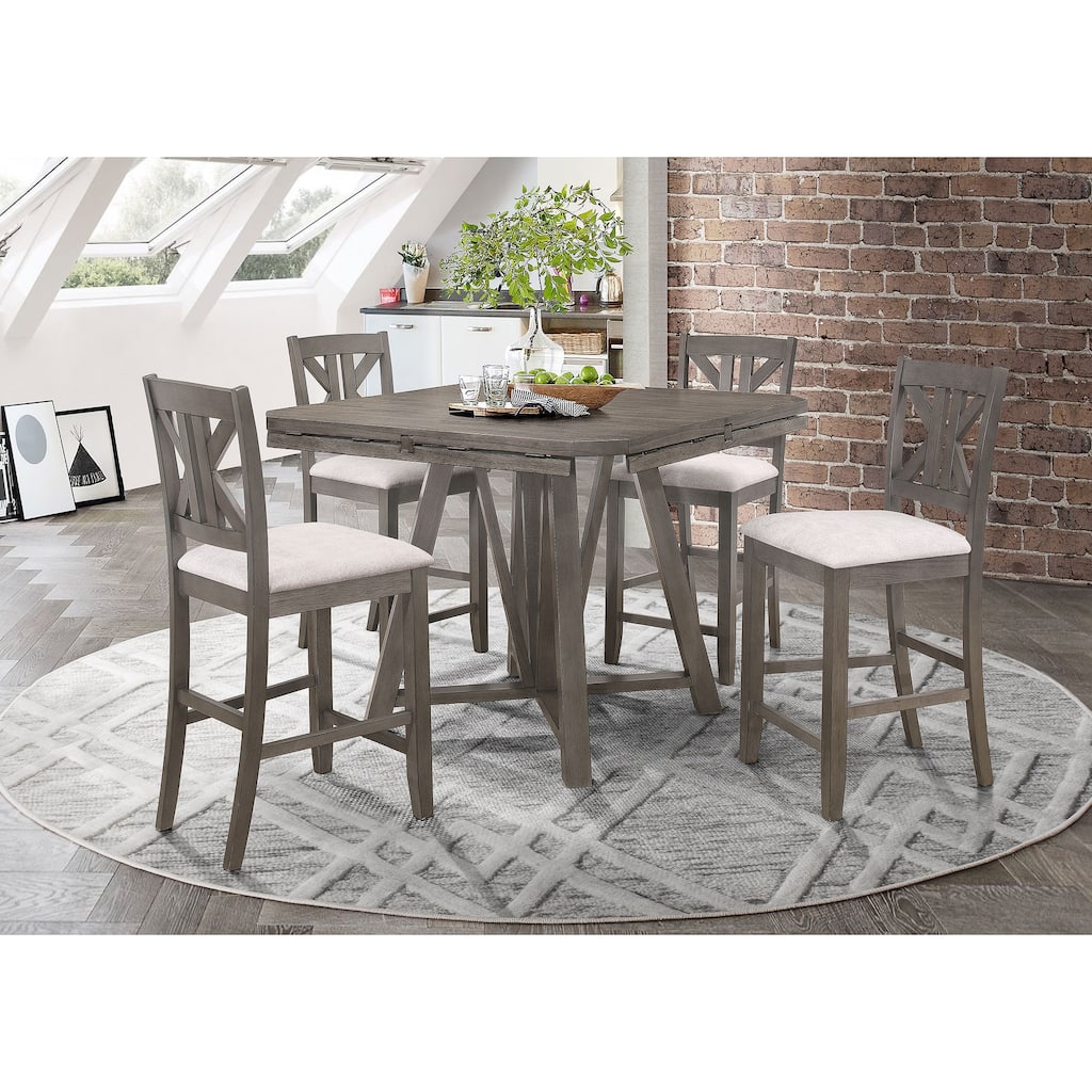 Athens Barn Grey 5-piece Counter Height Dining Set