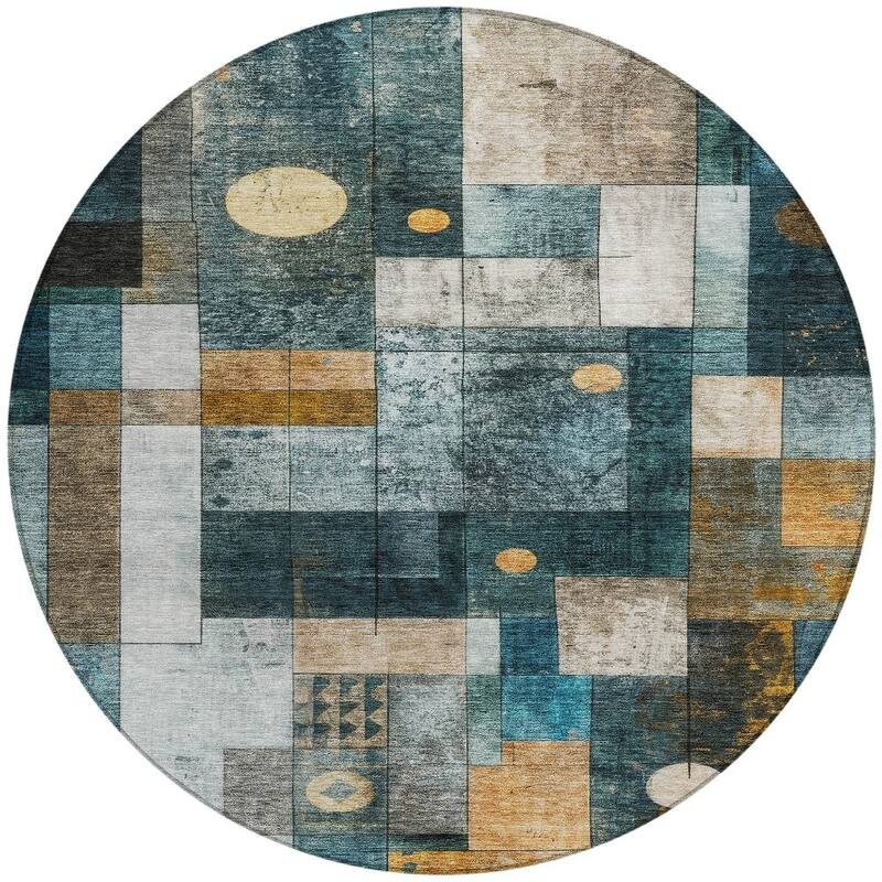 HomeRoots Geometric Transitional Rectangle Outdoor Rug