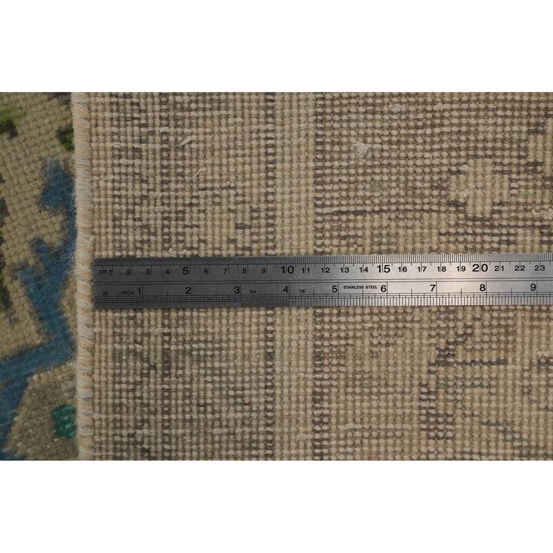 Hand Knotted Oriental 100% Wool Carpet Traditional Floral Beige & Ivories Tabriz Area Rug - 11' 0'' X 7' 10''