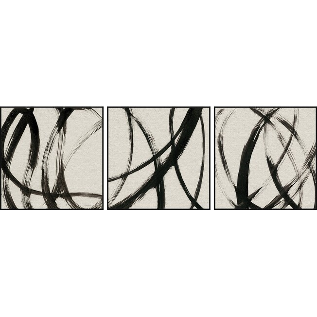 Shop Marmont Hill Mh Wag 881825 Bffdl 60 20 X 60 Three Panel Framed Giclee Abstract Print On Canvas Black Overstock 27160597
