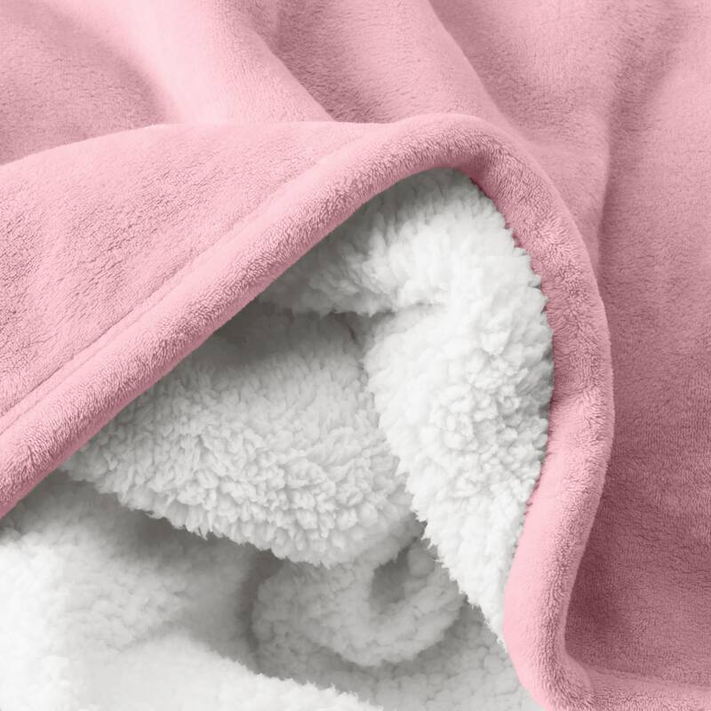 Bare Home Sherpa Fleece Blanket - Reversible Plush Bed Blanket