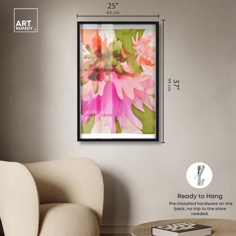 Vibrant Fluidity Floral I Shadowbox by Art Remedy