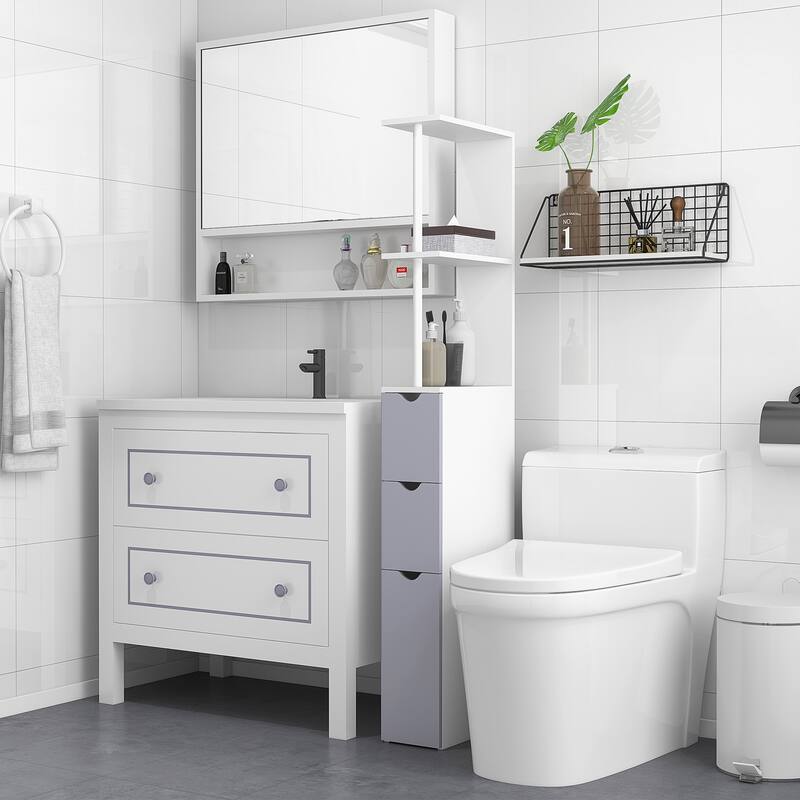 Homcom 54" Tall Bathroom Storage Cabinet