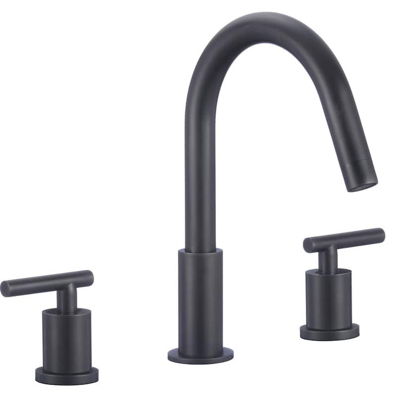 Noa Widespread 3-Hole Bathroom Sink Faucet with Lever Handles - Matte Black