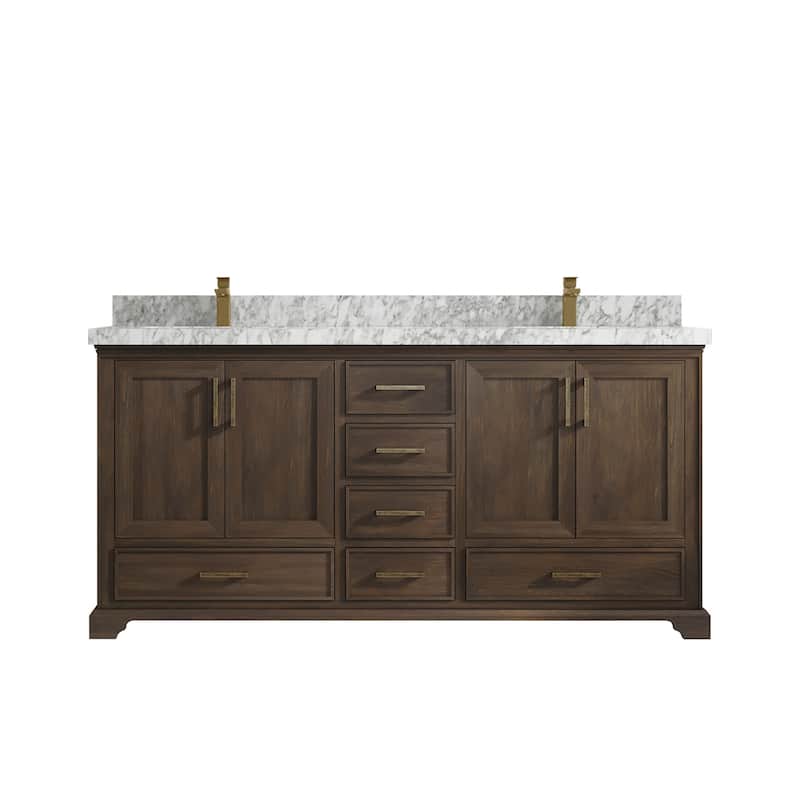 Willow Collections 72 in. W x 22 in. D Charlotte Teak Double Sink Bathroom Solid Teak Vanity with Countertop