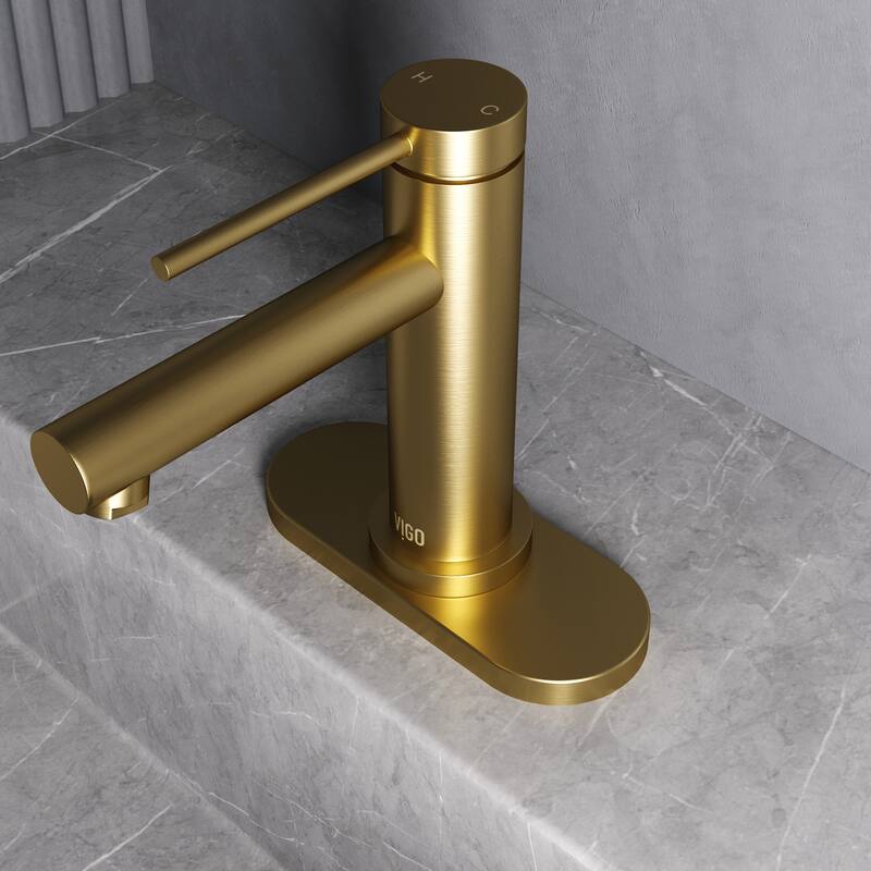 VIGO 5.5" L Bathroom Deck Plate in Matte Brushed Gold
