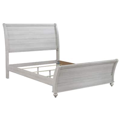 Stillwood Farmhouse Wood Sleigh Bed Vintage Linen