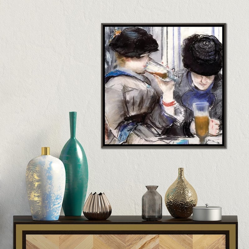 iCanvas "Women Drinking Beer, 1878" by Edouard Manet Framed