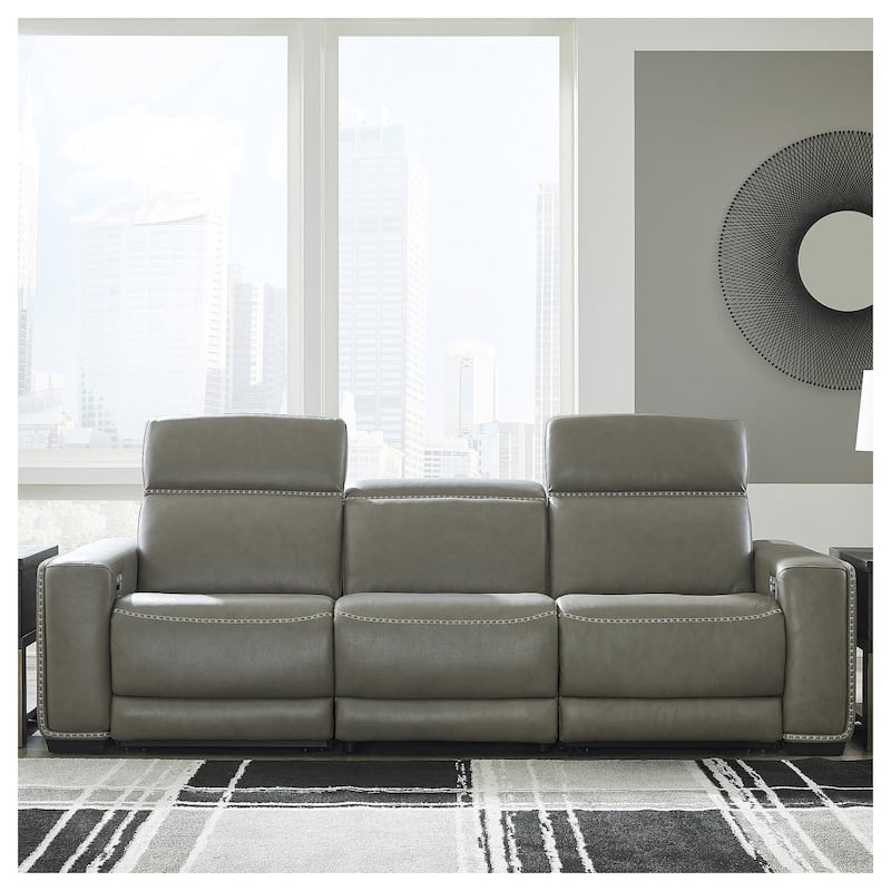 Signature Design by Ashley Correze Gray 3-Piece Power Reclining Sofa - 116.5"W x 41"D x 33.25"H - 116.5"W x 41"D x 33.25"H - Grey