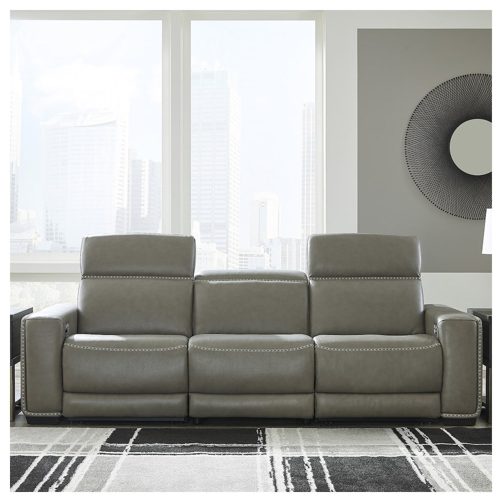 Signature Design by Ashley Correze Gray 3-Piece Power Reclining Sofa - 116.5"W x 41"D x 33.25"H