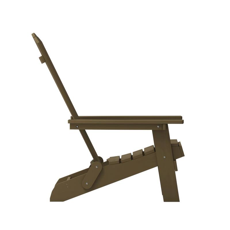 Set of 2 All-Weather Modern Wide Slat Back Poly Resin Adirondack Chairs