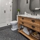 preview thumbnail 1 of 10, Merola Tile Crag Hexagon Black 11.13" x 11.13" Slate Mosaic Tile