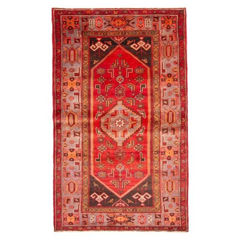 ECARPETGALLERY Hand-knotted Andelz Red Wool Rug - 4'1 x 7'0