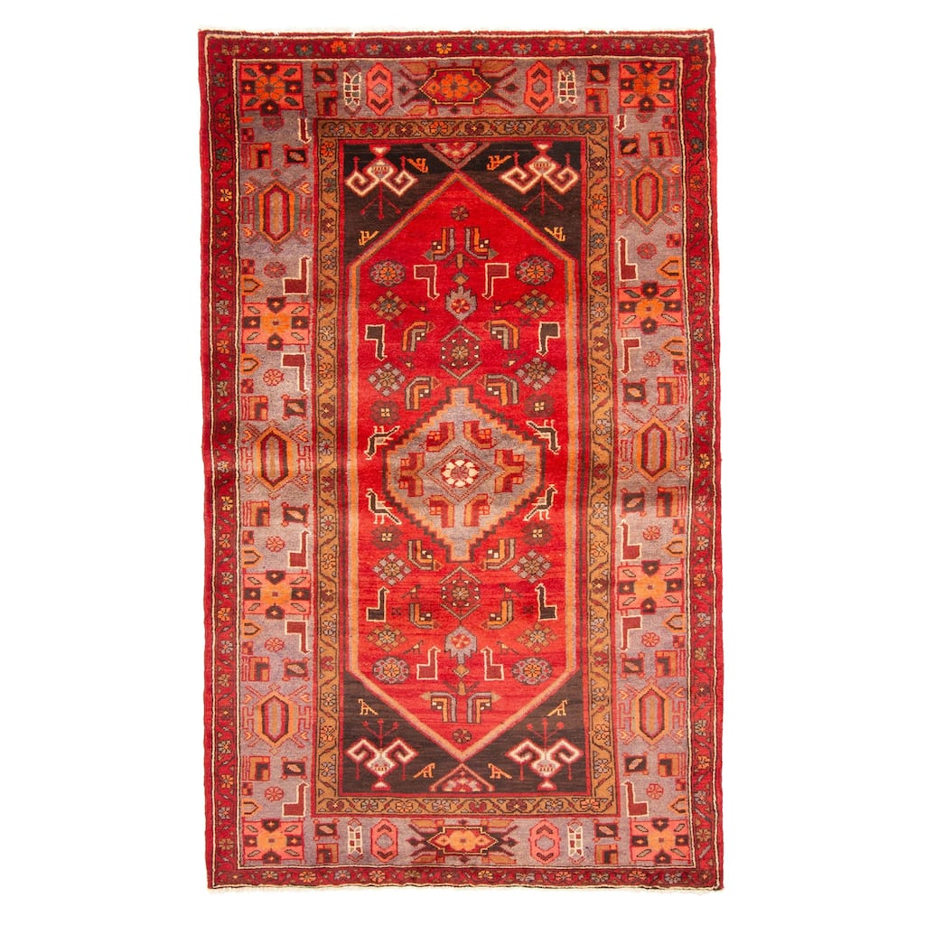 ECARPETGALLERY Hand-knotted Andelz Red Wool Rug - 4'1 x 7'0