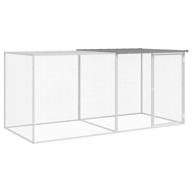 vidaXL Chicken Cage with Roof Light Gray/Anthracite multisize Galvanized Steel