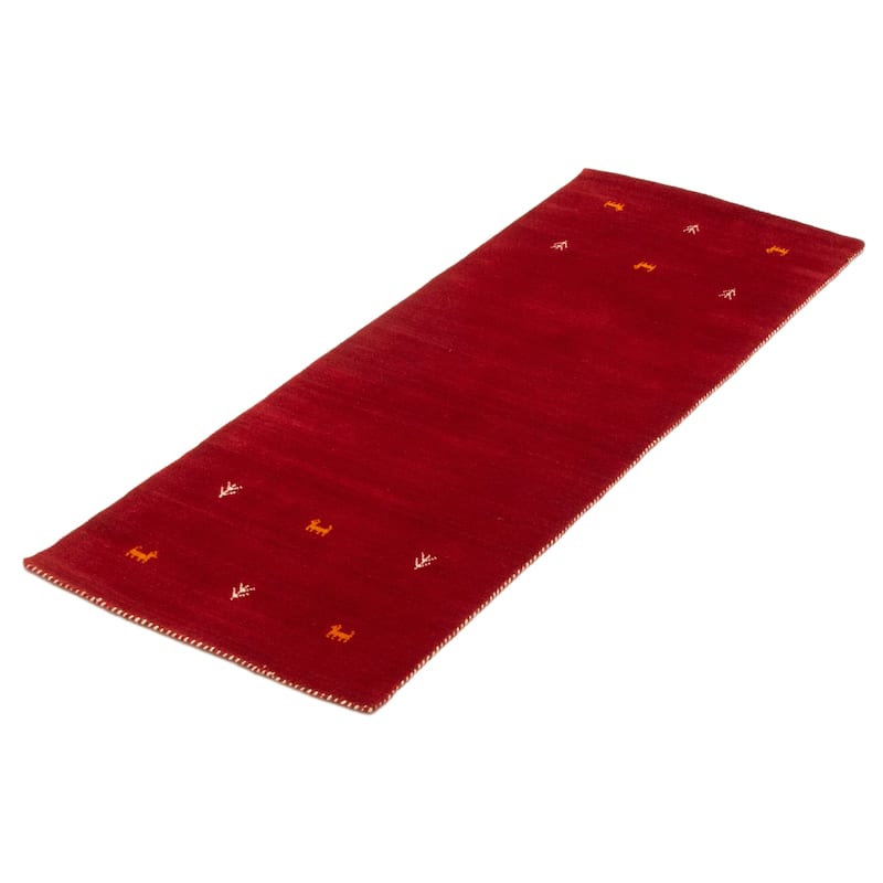 Kashkuli Gabbeh Red Rug 2'6" x 7'9" - 2'6 x 7'9