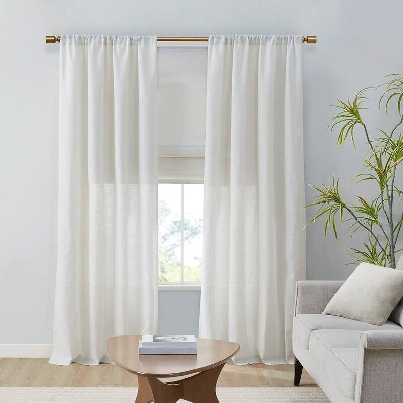 Linen Blend Light Filtering Curtain Panel