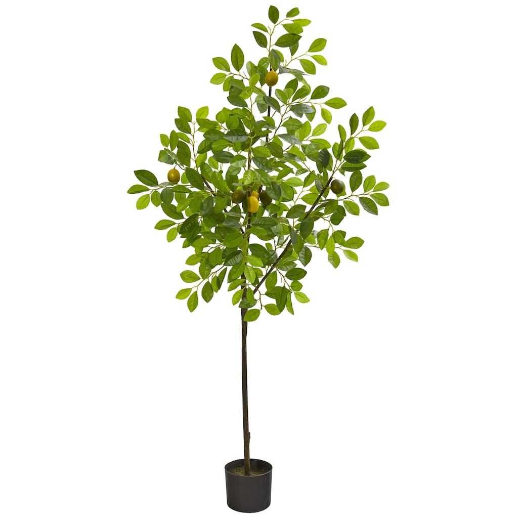 Artificial Lemon Tree 54In Indoor Outdoor Decor Sand Planter - Green - 11-20 Inches