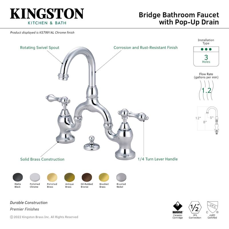 English Country Bathroom Bridge Faucet
