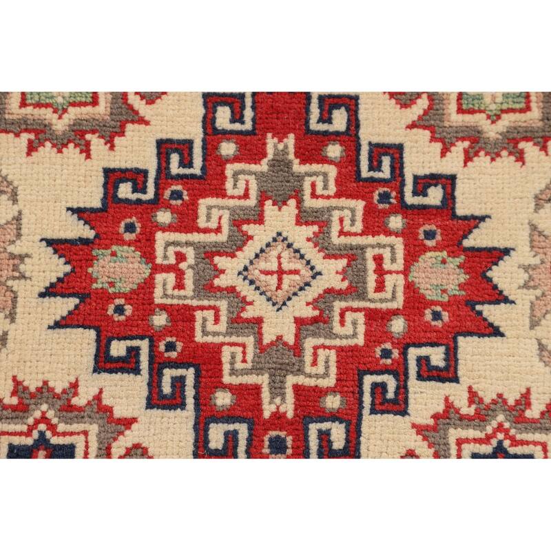 Kazak Accent Rug Handmade Oriental Foyer Wool Carpet - 2'10" x 4'2"
