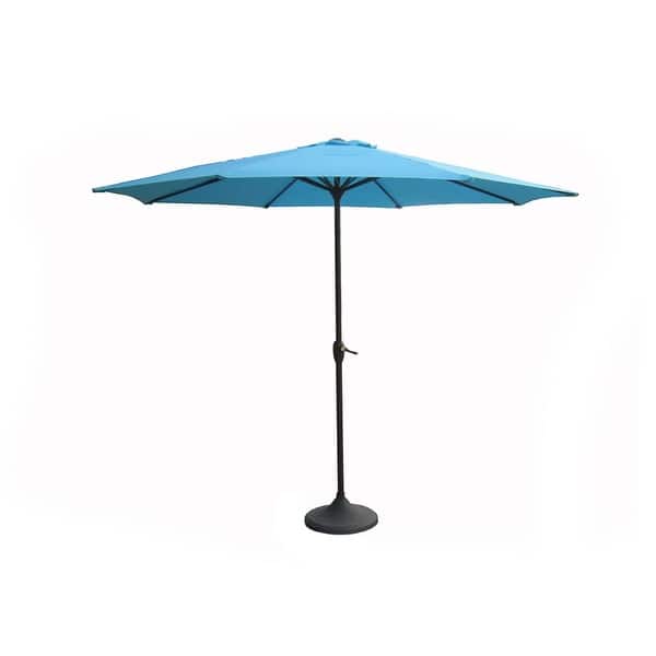 bed bath and beyond teal patio umbrella 9' Outdoor Patio Market Umbrella with Hand Crank and Tilt - Turquoise Teal  - Bed Bath & Beyond