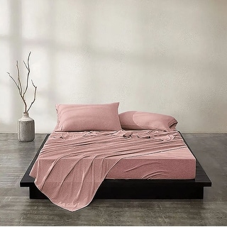 Rose Pink Luxury Extra Soft Deep Pocket Fresh Breathable Sheet Set - On