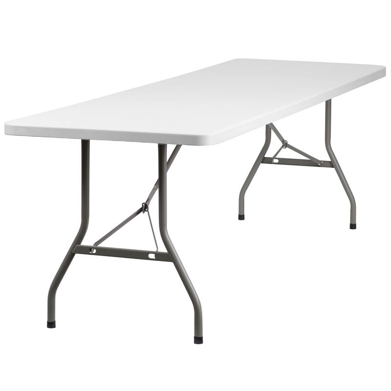 30"W x 96"L Granite White Plastic Event and Party Folding Table - Granite White