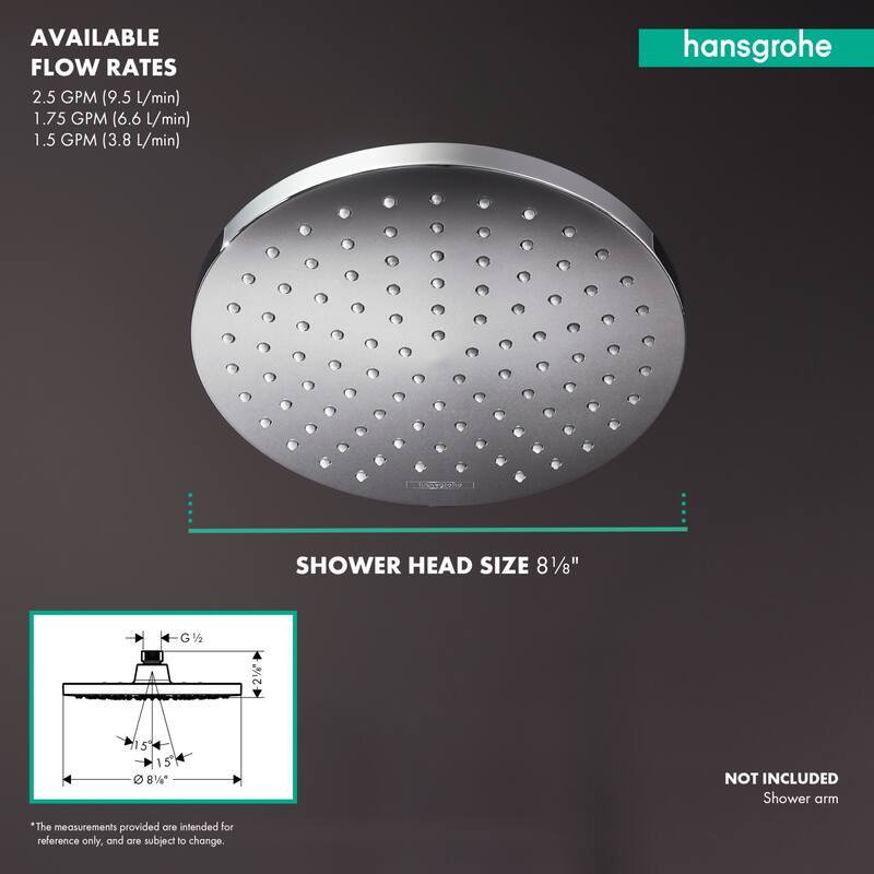Hansgrohe Vernis Round Showerhead 200 1-Jet, 1.5 GPM