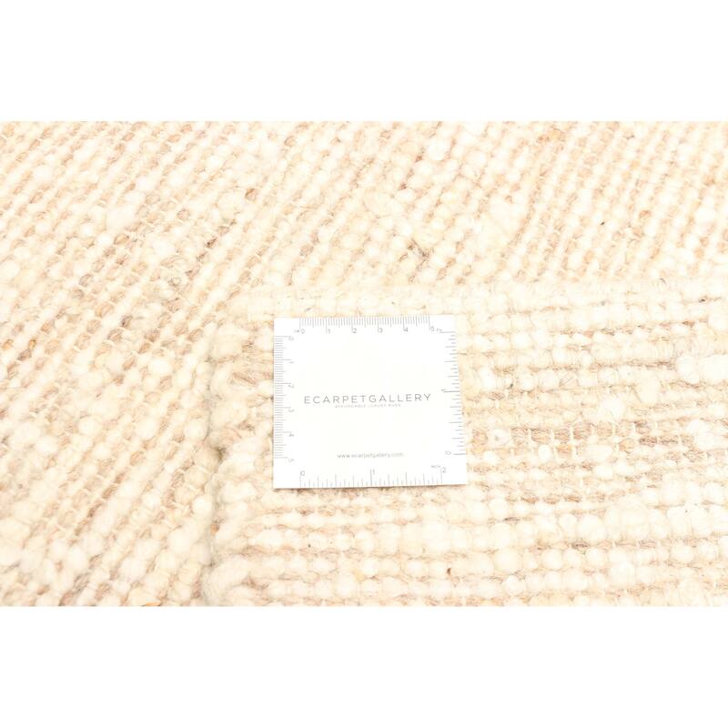 ECARPETGALLERY Braid weave Sienna Cream Wool Rug - 5'0 x 8'0