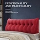 preview thumbnail 181 of 182, WOWMAX Large Reading Wedge Headboard Pillow for Bed Rest Back Support King - Cotton Red
