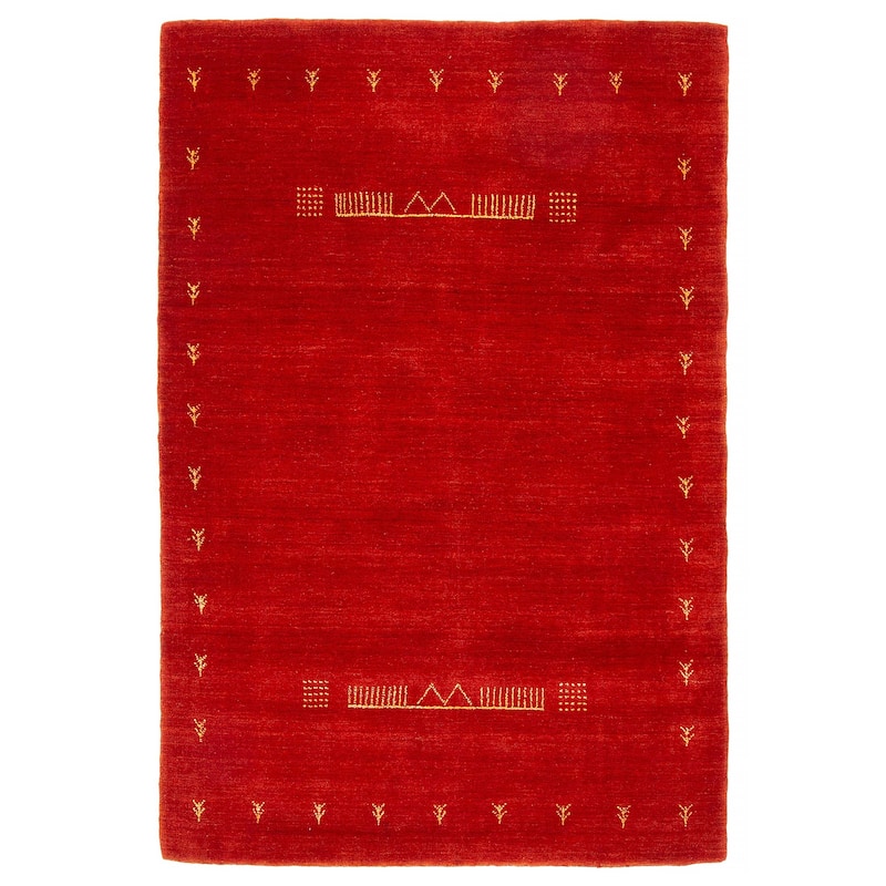 Kashkuli Gabbeh Red Rug 3'10" x 5'9" - 3'10 x 5'9 - Red - 3'10 x 5'9