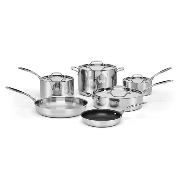 slide 2 of 8, Cuisinart Custom Clad 5-Ply Stainless Cookware 10 Pc. Set