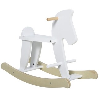 Wooden Rocking Horse Toddler Baby Ride-on Toys for Kids 1-3 Years with Classic Design & Solid Workmanship