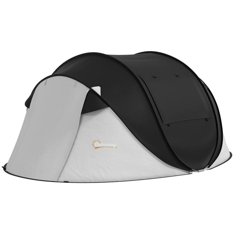 Spacious Family Camping Tent for Outdoor Adventures Quick Setup Waterproof with Porch Area - 110.2" x 81.9" x 46.1" - Black