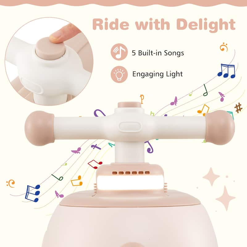 Toddler Ride On Car with Trailer 2-in-1 Foot-to-Floor Sliding Toy with Lights and Music - 28" × 9.5" × 12"