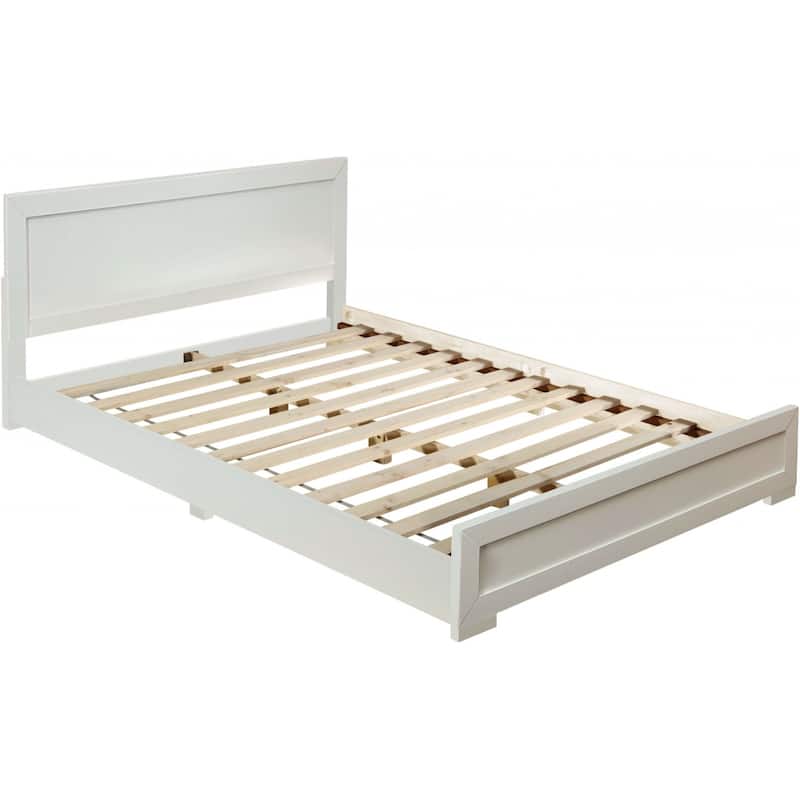 Sturdy Wood Bed Frame with Headboard and Footboard