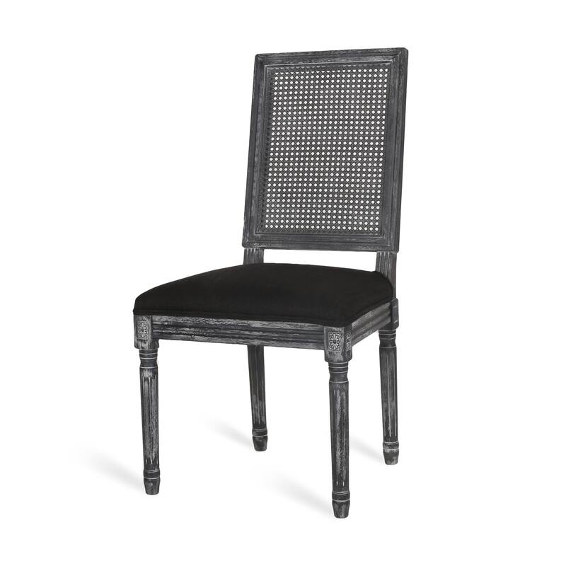 Regina French Country Wood and Cane Upholstered Dining Chairs by Christopher Knight Home
