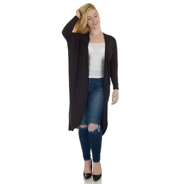 Simply Ravishing Dolman Long Sleeve Full Length Open Cardigan (Size: S-5X). Opens flyout.