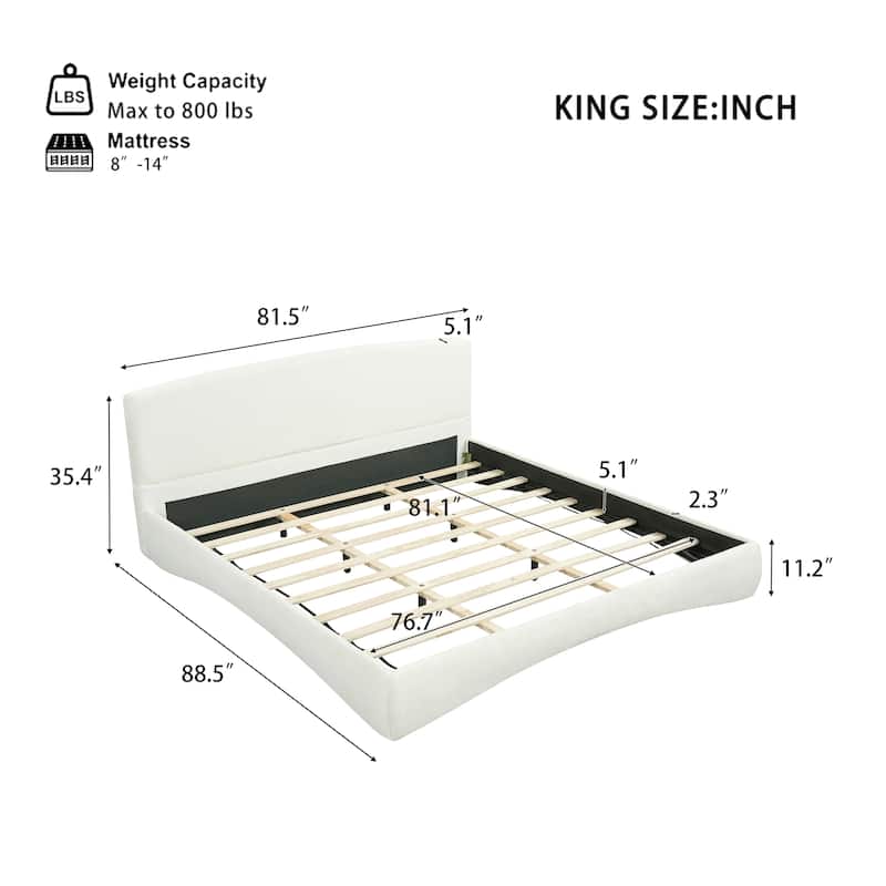 Christopher Knight Home - Lunera Modern Upholstered Bed with Smart Ambient Lighting