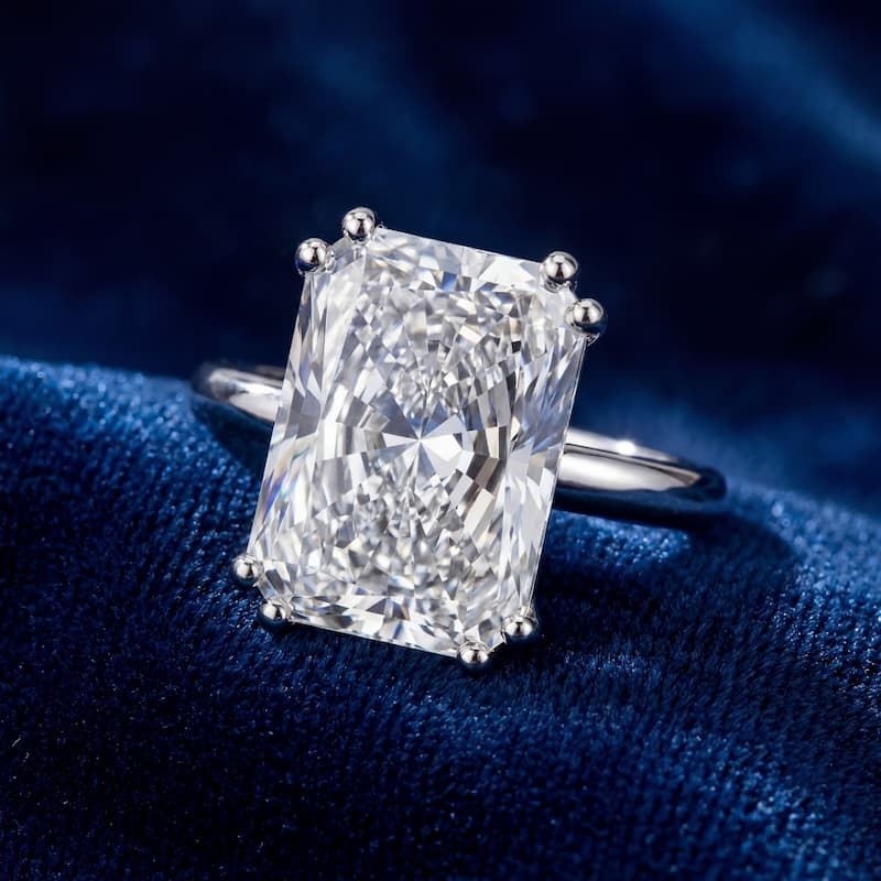 Bliss Diamond Certified 4.00Ct Radiant Cut Diamond Engagement Ring White Gold Lab Grown