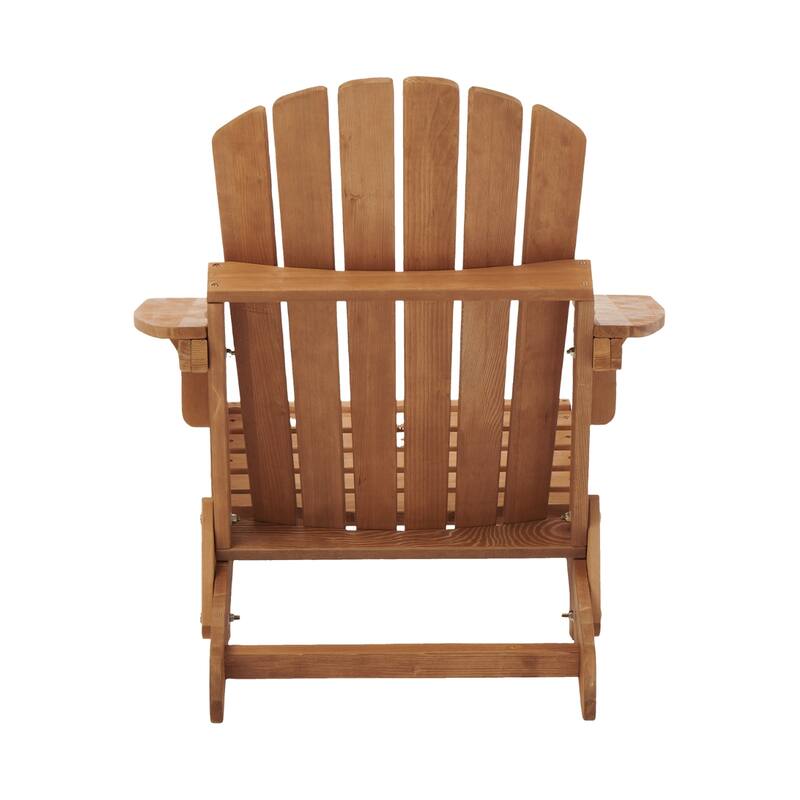 Oversize Wooden Outdoor Folding Adirondack Chair with Pre-Assembled BackRest & SeatBoard, for Garden Pool Deck Firepit