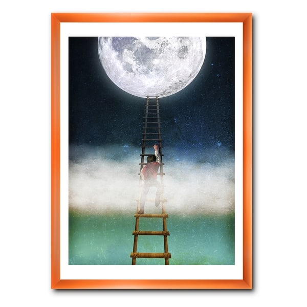 Reach for the Moon Canvas Painting Motivational Gift Fantasy 